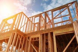 Timber frame of a new build house